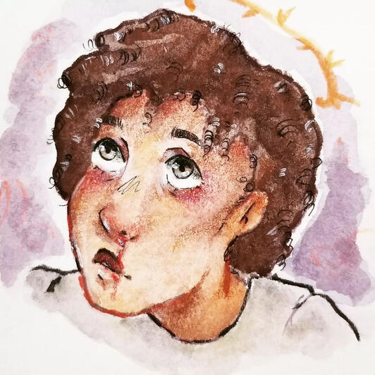 There Is Hope 9” x 9” Watercolor and Color Pencils on Paper 2023