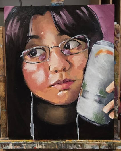 A Can A Day 16” x 18” Oil Pain on Canvas Panel 2025