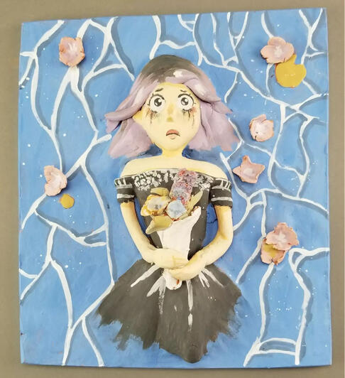 The image in my head while I couldn't sleep 11” x 14” Fire Potter Clay and Glaze 2023