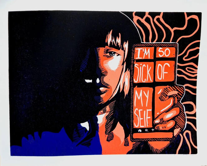 No one can hurt me more than I hurt myself Ink on paper 2025